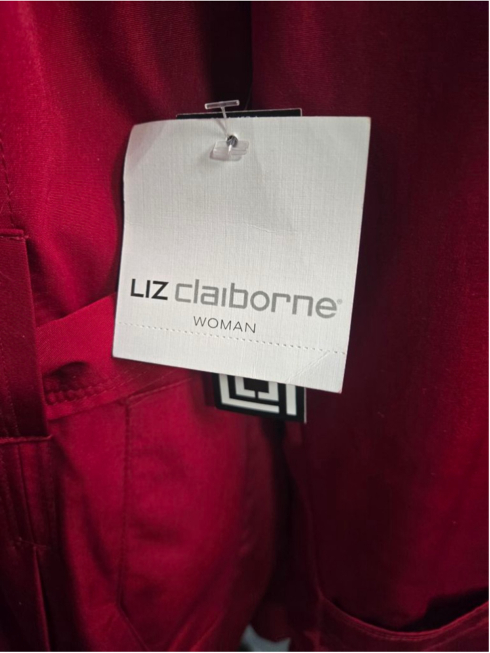 Clearance Women's Liz Claiborne Wine Color Water Resistant Hooded Trench Coat 3X - Picture 8 of 15